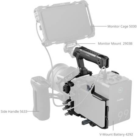 SmallRig 6113 - zestaw (klatka, uchwyt górny, płytka V-Mount z osłoną LCD, zapięcie, zacisk HDMI) do Nikon ZR - przykład użycia